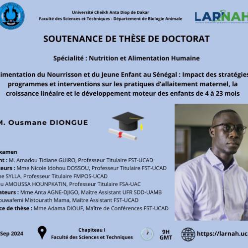 Soutenance de thèse de doctorat de Ousmane Diongue